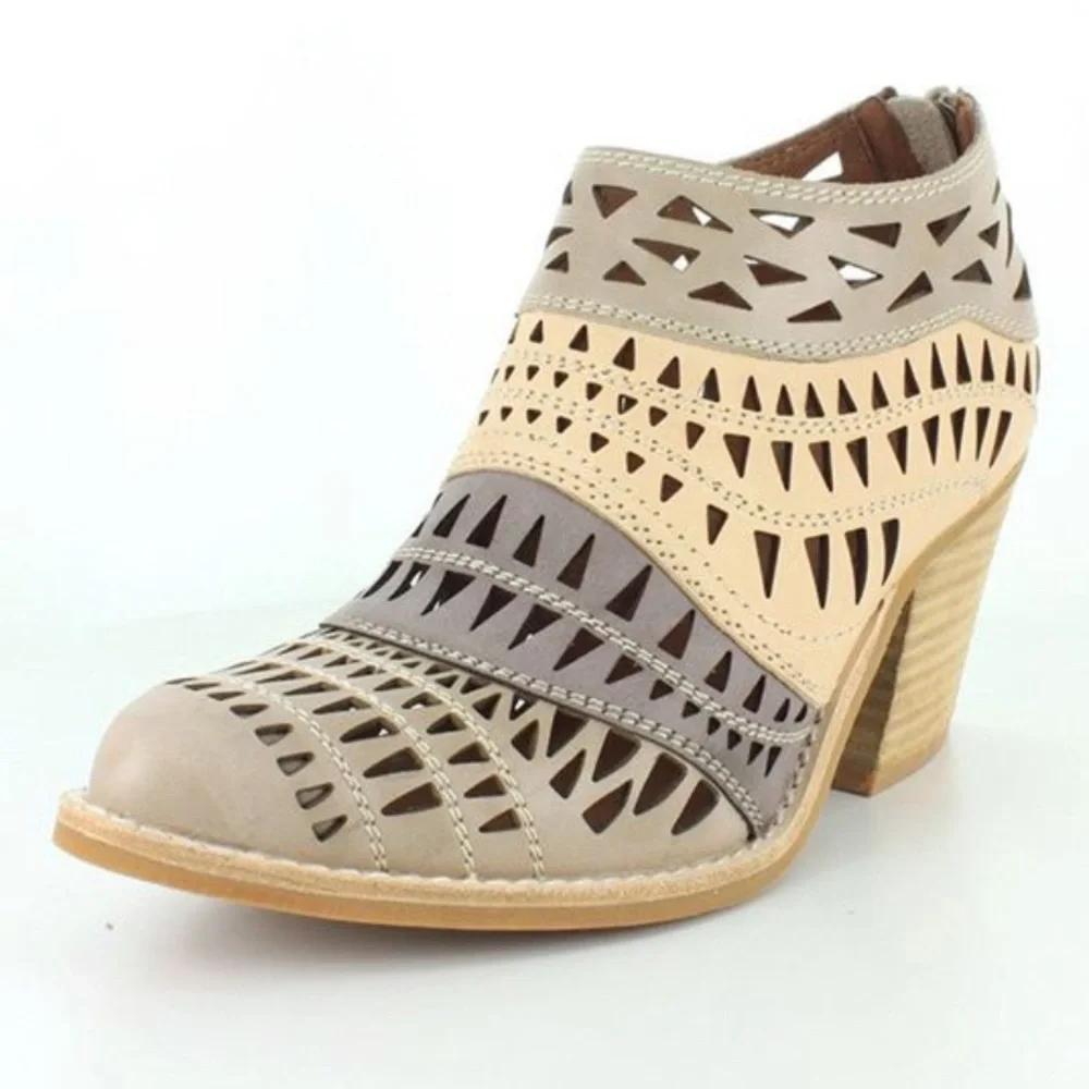 Jeffrey Campbell for Free People Faviola Color Block Cutout Western Booties 7.5